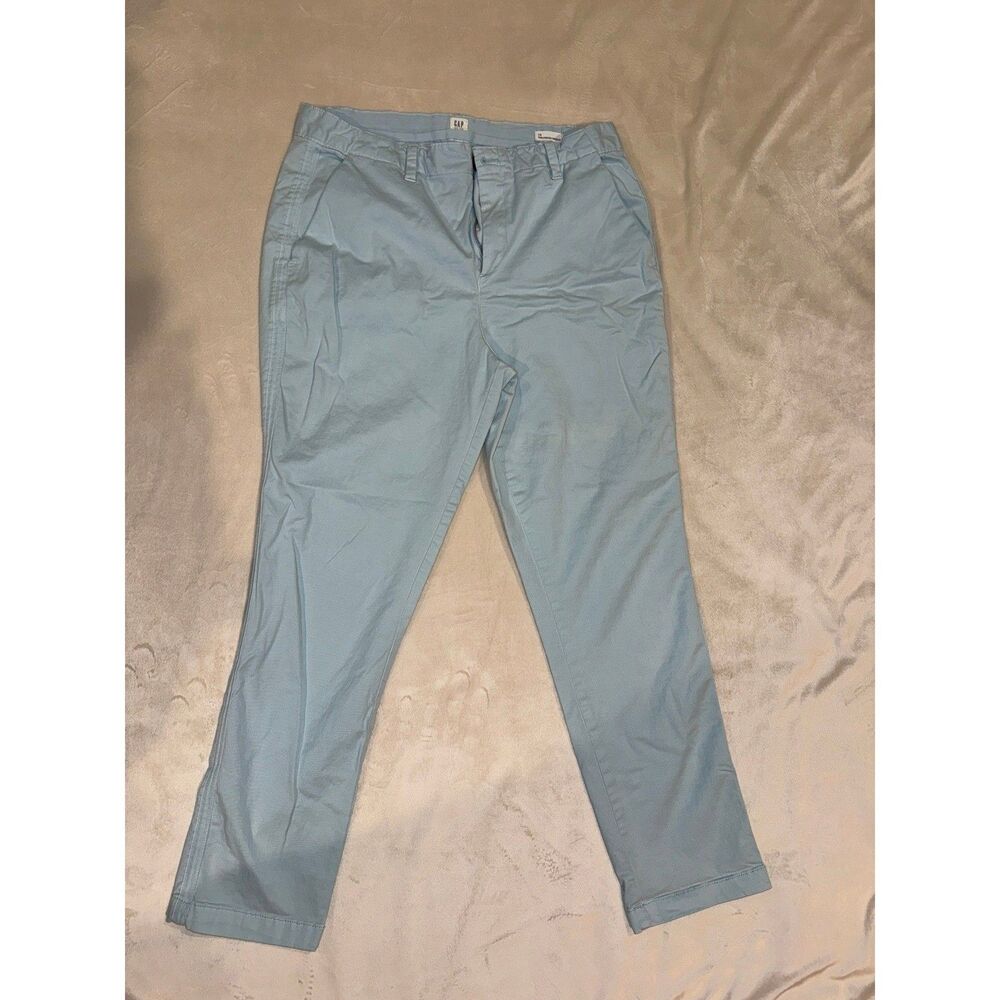 Gap Girlfriend Chinos Light Blue Straight Leg Casual Pants Womens Size 10